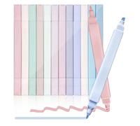 12 Pcs Evidenziatori a doppia punta,Evidenziatori Colori Assortiti Non Sanguinano Asciugano Velocemente Facile da Tenere