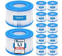 12 pcs Filtro VI per Lay-z-Spa, VI Filtro per Piscina, Cartucce Filtranti VI Compatibile con Bestway 58323E, Compatibile con Coleman Saluspa 90427E, Filtro Piscina Sostituisce la Cartuccia Originale