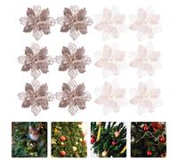 12 Pcs Fiori Finti Di Stella Natale Artificiale Ghirlanda Sospesa