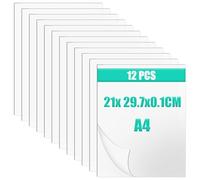 12 PCS Fogli acrilici Trasparente A4 Pannello plexiglass Trasparente 1 mm, 297 x 210 mm Pannelli acrilici per cornici fotografiche, esposizioni di progetti, Pittura, espositore da Tavolo