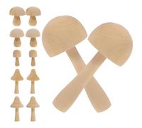 12 Pcs Funghi Decorativi Piccole Figurine Artigianato Legno Non Finito