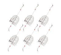 12 Pcs Gabbia Per Esche Da Pesca in Metallo Porta Cestino Trappola Pescatore
