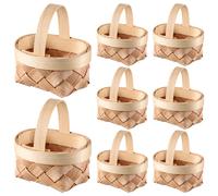 12 Pcs Mini Canestro Cesto Piccolo Cestini Intrecciati Tessuto Per Bomboniere