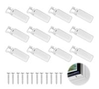 12 PCS Morsetti per tende plissettate, supporto per tende plissettate bianche per l'incollaggio delle pieghe e scarpe a morsetto per il fissaggio di pellicole adesive, supporto per tende plissettate