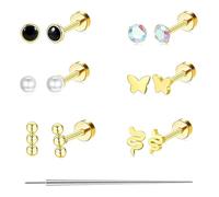12 Pcs Orecchini Anallergici Donna Helix Piercing Trago Orecchini Anallergici Orecchino Helix È Adatto a Vari Siti di Puntura Come Il Padiglione Auricolare Il Lobo Dell'orecchio con 1 Taper Piercing