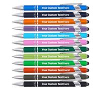 12 PCS Penna Personalizzata, Personalizzata con Incisione Nome/Logo/Texto, Penna Personalizzata Touch Commerciale, Regalo for Uomo Donna, Laurea, Matrimonio, Natale, Ufficio-Colore misto