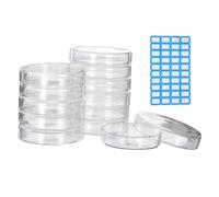 12 Pcs Piastre Petri in Vetro, per Borosilicato 90 mm con Etichetta