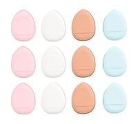 12 PCS Polvere Per Dita, Spugne Soffio di Polvere con Supporto per Dita, Mini Frullatori di Bellezza per Viso e Occhi, Ideali per Fondotinta Liquido e Cosmetici Wet & Dry