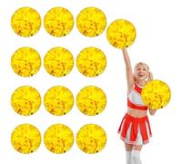 12 Pcs pom poms cheer,13.7inch with Four finger payment (Mixed gold)