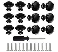 12 PCS Pomelli per Cassetti 30MM Pomelli per Mobili Pomelli Cucina Manopola per Cassetto con Viti per Cassetti, Porte, Armadi, Credenza, Guardaroba (Nero)