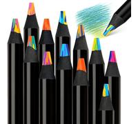 12 PCS Regalo Bambina 6 7 8 9 10 12 Anni, 12 Colori Matite Colorate, Matite Colorate Professionali, Cancelleria Bambina,Colorate Bambini Multicolore, Effetto Arcobaleno, Legno Nero E Fai-Da-Te Creativ