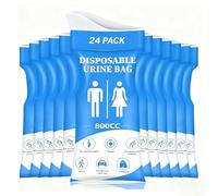 12 PCS Sacche per Urina USA e Getta,Sacchetti Vomito da Viaggio,Urinatoio Portatile per Uomini,Donne e Bambini per Urina da Viaggio per i Viaggi,il Campeggio,Gli Ingorghi Stradali(Blue,24 Pcs)