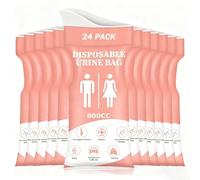 12 PCS Sacche per Urina USA e Getta,Sacchetti Vomito da Viaggio,Urinatoio Portatile per Uomini,Donne e Bambini per Urina da Viaggio per i Viaggi,il Campeggio,Gli Ingorghi Stradali(Pink,24 Pcs)