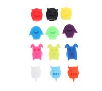 12 PCS Segnabicchieri Silicone Ciondoli Per Calici Pennarelli Scrivere in