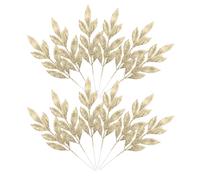 12 Pcs Steli Di Foglie Glitterate Natale Plettro Natalizio in Plastica Per