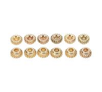 12 Pcs Tuning Peg Gear, 12mm Diametro 1:18 Rapporto Metallo Foro Esagonale Meccaniche per Chitarra Mount Gear (Oro)