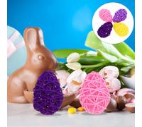 12 Pcs Uova Intrecciate Rattan Ecorazioni Pasquali Colorate Di Giganti