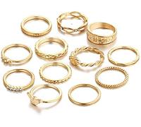 12 Pcs Women's Vintage Stacking Rings Boho Finger Knuckle Midi Ring Set Ladies Vintage Stack Ring For Women Durable and clever