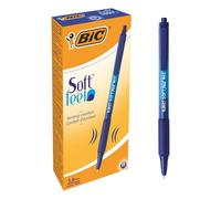 12 Penne a Sfera a Scatto BIC SOFT FEEL GRIP BLU punta da 1.0 mm 1GEK