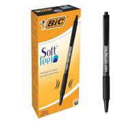 12 Penne a Sfera a Scatto BIC SOFT FEEL GRIP NERO punta da 1.0 mm 1GEK