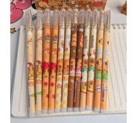 12 Penne Capibara Nere Cancellabili E 4 Carte Per Appunti, Combinazione Di Cancelleria Motivo Capibara, Penna Gel Cancellabile, Un Buon Aiuto Per Correggere Le Domande Sbagliate.
