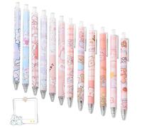 12 Penne Gel Per Cartoni Animati e 1 Set Di Foglietti Adesivi, Cancelleria Creativa Per Studenti, Penne Gel Per Pressatura, Premi