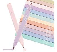 12 Penne Set Evidenziatori Pastello, doppia punta pennarelli assortiti colori tenui, Stabilo, per Riviste, Libri di Consultazione, Scuola, Ufficio