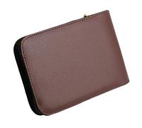 12 penne stilografiche/penne a rullo in ecopelle con cerniera per astuccio nuovo astuccio rigido, Marrone