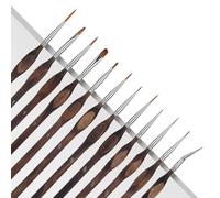 12 pennelli sottili, set di pennelli in miniatura, per modellismo, per pittura con i numeri, per acrilico, acquerelli e pittura in base ai numeri, cittadella, figurina, marrone