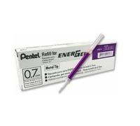 12 Pentel LR7 Roller Refill per EnerGel Gel Pen 0,7 mm Metal Tip colore viola...