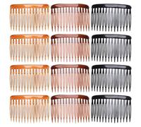 12 pettini laterali per capelli a 14 denti, pettini per capelli a torsione francese, piccoli pettini per capelli, diapositive decorativi, fermagli per capelli a denti fini fermagli per capelli in