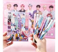 12 pezzi/1 scatola Penne gel termiche cancellabili premium per cacciatori di demoni, set di penne di alta qualità a tema K-pop, articoli di cartoleria adatti per tutto l'anno per il ritorno a scuola M
