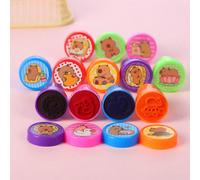 12 pezzi/10 pezzi - Timbri con motivo capibara - Mini sigilli autoinchiostranti, facili da impugnare, colori assortiti, perfetti per l'arte e il fai da te, feste di compleanno, festa di ritorno a scuo
