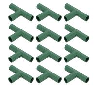 12 pezzi 16mm connettori per serra, 3 vie piatte [verde]