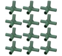 12 pezzi 16mm connettori per serra, 4 vie ottuso [verde]