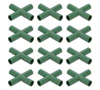 12 pezzi 16mm connettori per serra, 4 vie piatte [verde]