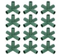 12 pezzi 16mm connettori per serra, 5 vie angolo retto [verde]