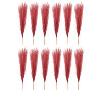 12 pezzi 17 pollici erba di pampa artificiale finta decorazione boho rosso vino