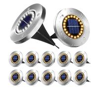 12 Pezzi 20 Led Luci Da Giardino So Faretti A Disco Per Esterni Lampade A Led Interrate Per Terrazza E Vialetto Bianco Caldo Brillante So Power Illuminazione Paesaggistica A Risparmio Energetico Deco