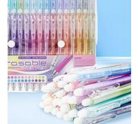 12 pezzi/24 pezzi Penne gel cancellabili colorate con punta da 0,7 mm, scrittura fluida, con molletta e impugnatura in gomma, adatte per disegnare, tenere un diario, prendere appunti, segnare il calen