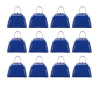 12 pezzi 3 pollici blue metal cowbell noisemaker con manico per i giochi di calcio festival eventi sportivi