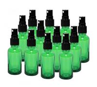 12 Pezzi 30ml Bottiglie Di Olio Essenziale Di Vetro, Bottiglia Flaconi Spray Vetro, Piccoli Vuoti Riutilizzabili Spray in Vetro Bottiglie Nebulizzazione Spray da Viaggio per cosmetici(verde)