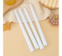 12 pezzi/4 pezzi Candele rosse e bianche per emergenze domestiche, classiche e romantiche, per cene a lume di candela di matrimonio, senza fumo, con stelo lungo Un set di 12 aste a cono bianche,Dritto