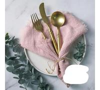 12 pezzi 42 * 42 cm Tovaglioli di stoffa Asciugamano di garza di cotone Tovagliette da pranzo Tovagliolo per cena per feste Decorazione della tavola-Rosa pallido