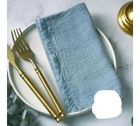 12 pezzi 42 * 42 cm Tovaglioli di stoffa Asciugamano di garza di cotone Tovagliette da pranzo Tovagliolo per cena per feste Decorazione della tavola-Blu polvere