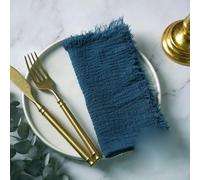 12 pezzi 42 * 42 cm Tovaglioli di stoffa Asciugamano di garza di cotone Tovagliette da pranzo Tovagliolo per cena per feste Decorazione della tavola-Blu di Prussia