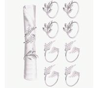 12 pezzi/6 pezzi/2 pezzi - Anelli per tovaglioli a foglia d'oro, anelli per tovaglioli a spiga di grano, portatovaglioli in metallo a forma di foglia, adatti per matrimoni, feste di Natale, decorazion