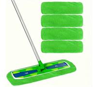 12 pezzi/6 pezzi/3 pezzi/1 pezzo Panni compatibili per mocio in microfibra da 10 pollici x 4,5 pollici per marche di scope, riutilizzabili e lavabili per pulizia a secco/umido, con materiale in plasti