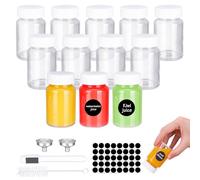 12 Pezzi 60ml Bottigliette di Vetro Piccole, Mini Bottiglie Vetro con Coperchio, Riutilizzabili Piccole Bottiglie con Pennarello, Imbuto ed Etichette per Zenzero, Smoothie e Succo