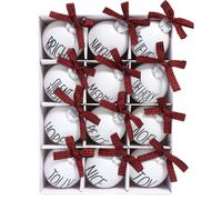 12 Pezzi 6cm Palline di Natale in Plastica Stampate con Parole Festive Decorazio